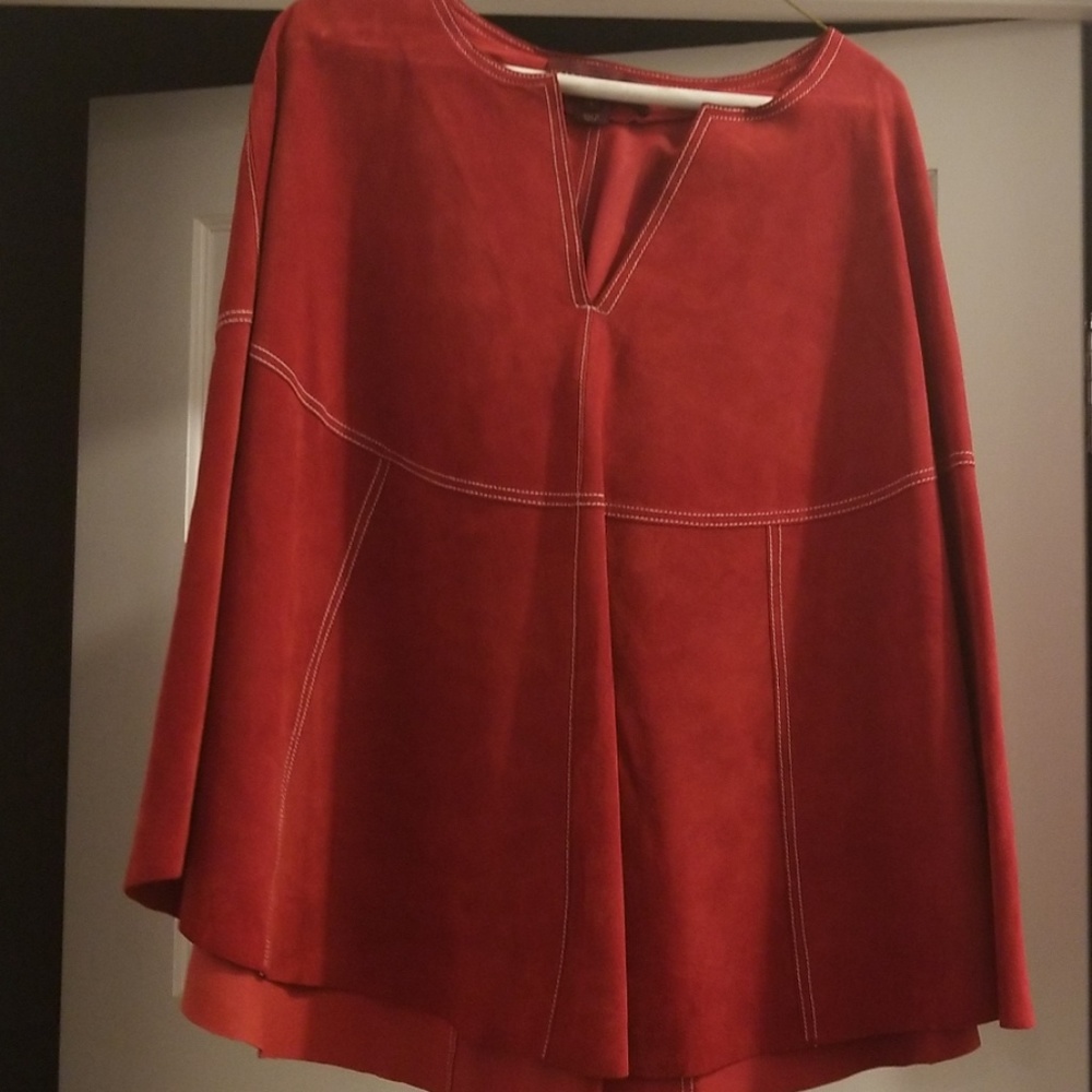 Suede poncho